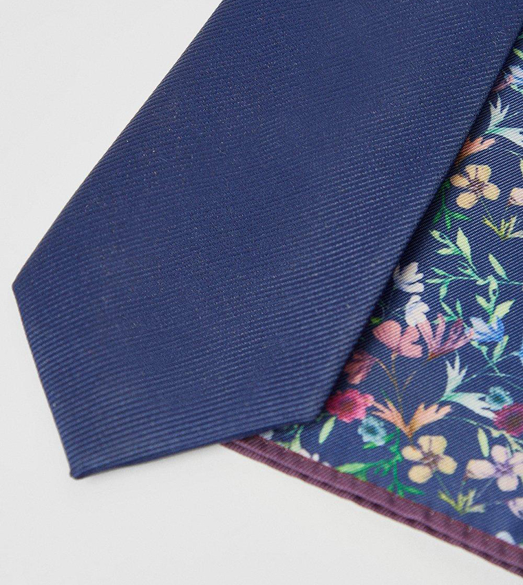 Tie and Floral Pocket Square