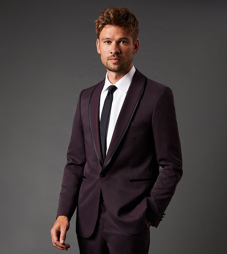 Tipped Shawl Collar Tuxedo Suit