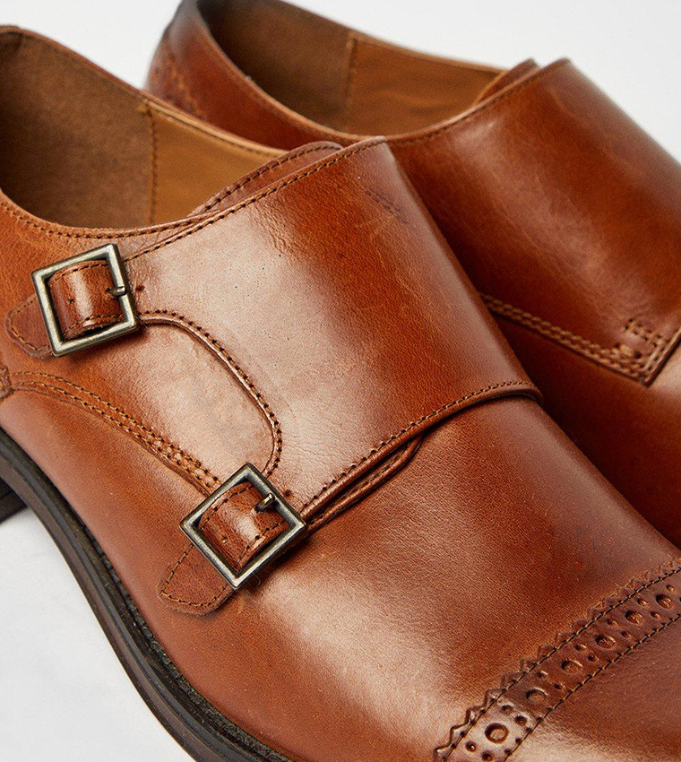 Buy Burton Leather Monk Strap Shoes In Brown 6thStreet Oman