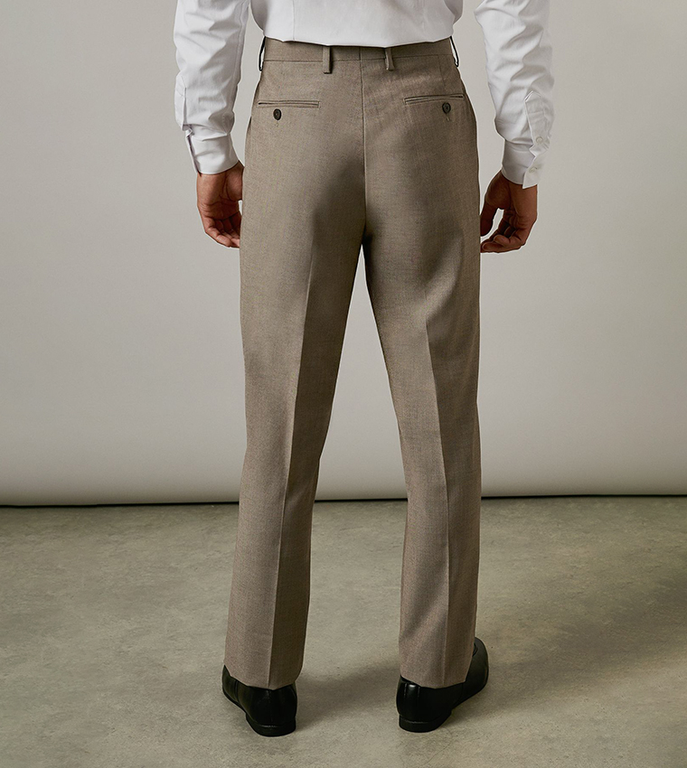 Solid Mid Rise Formal Trousers