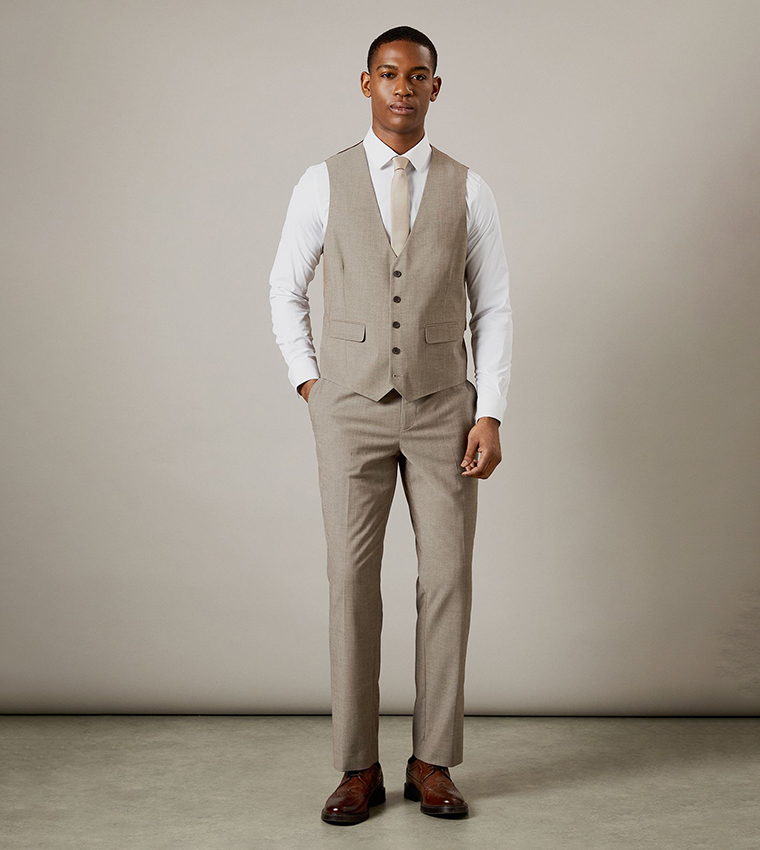 Solid Tailored Fit Waistcoat