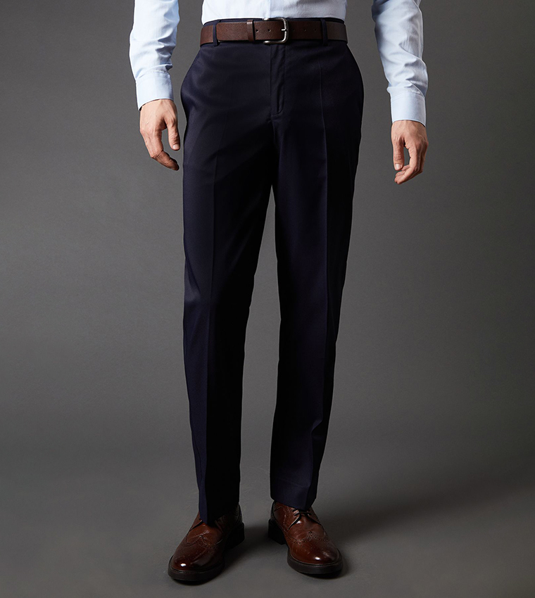 Twill Stretch Tailored Fit Formal Trousers