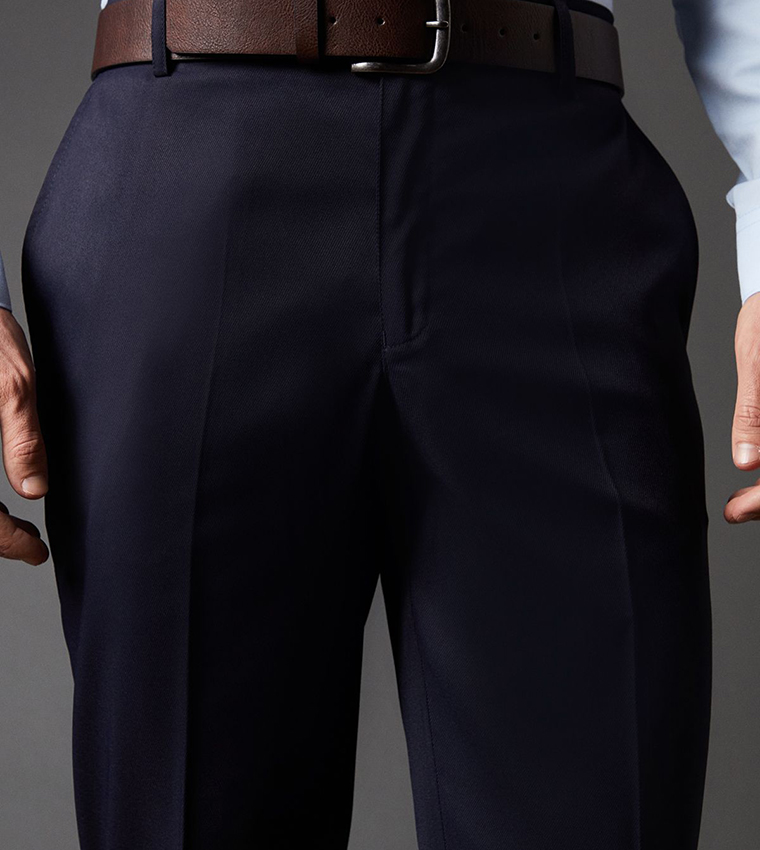 Twill Stretch Tailored Fit Formal Trousers