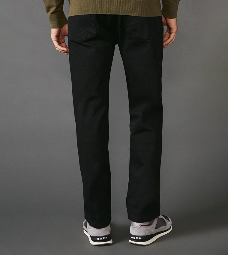 Solid Stretch Straight Fit Jeans