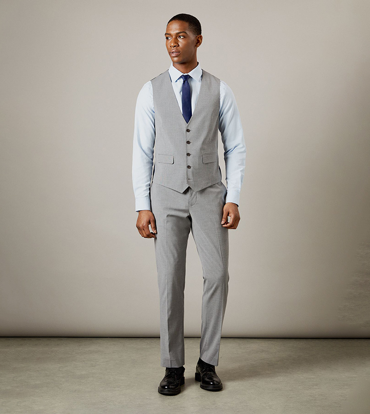 Textured V-Neck Waistcoat