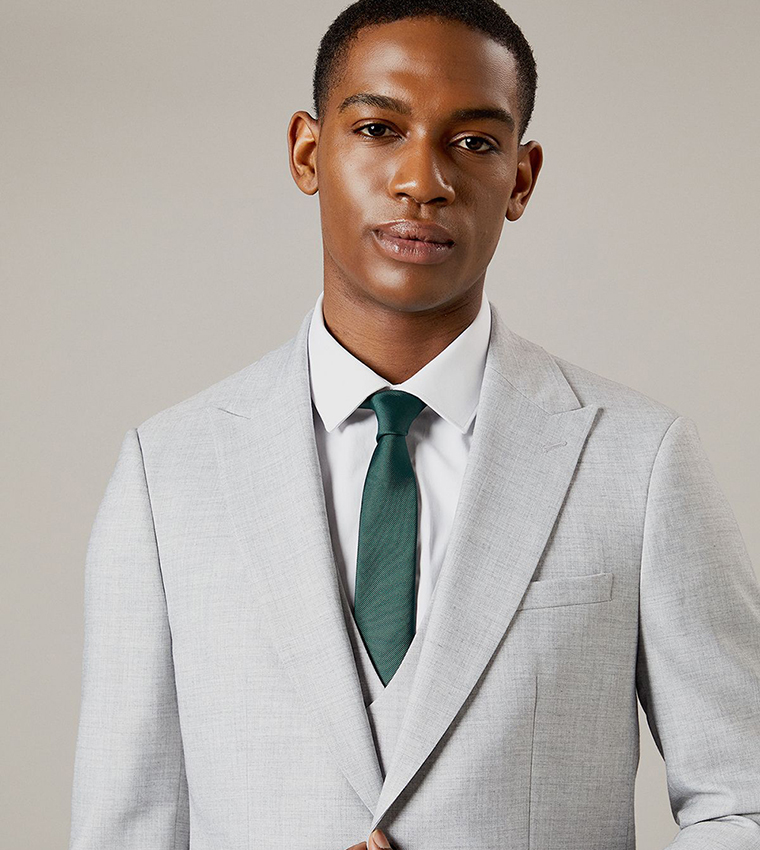 Solid Heathered Slim Fit Blazer
