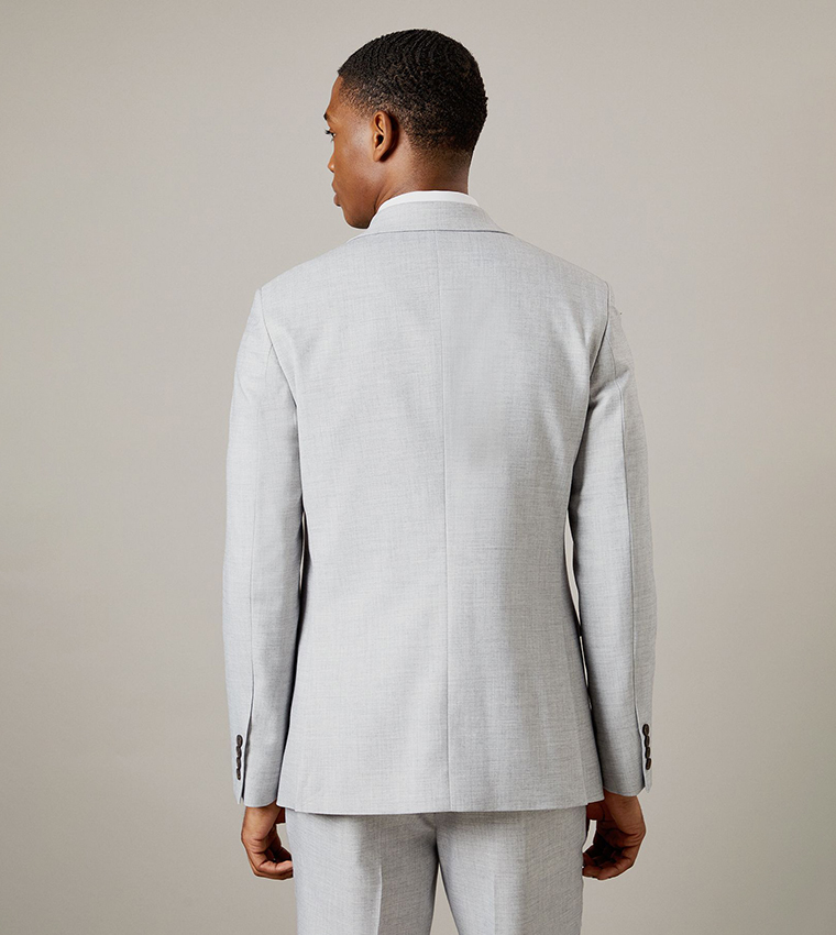 Solid Heathered Slim Fit Blazer