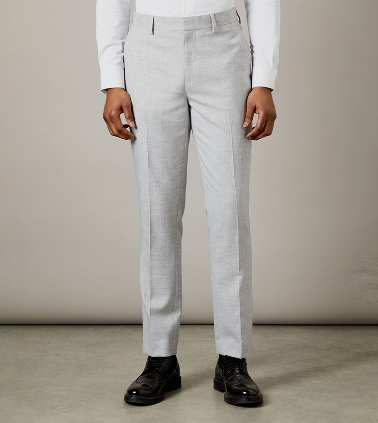 Heathered Slim Fit Formal Trousers