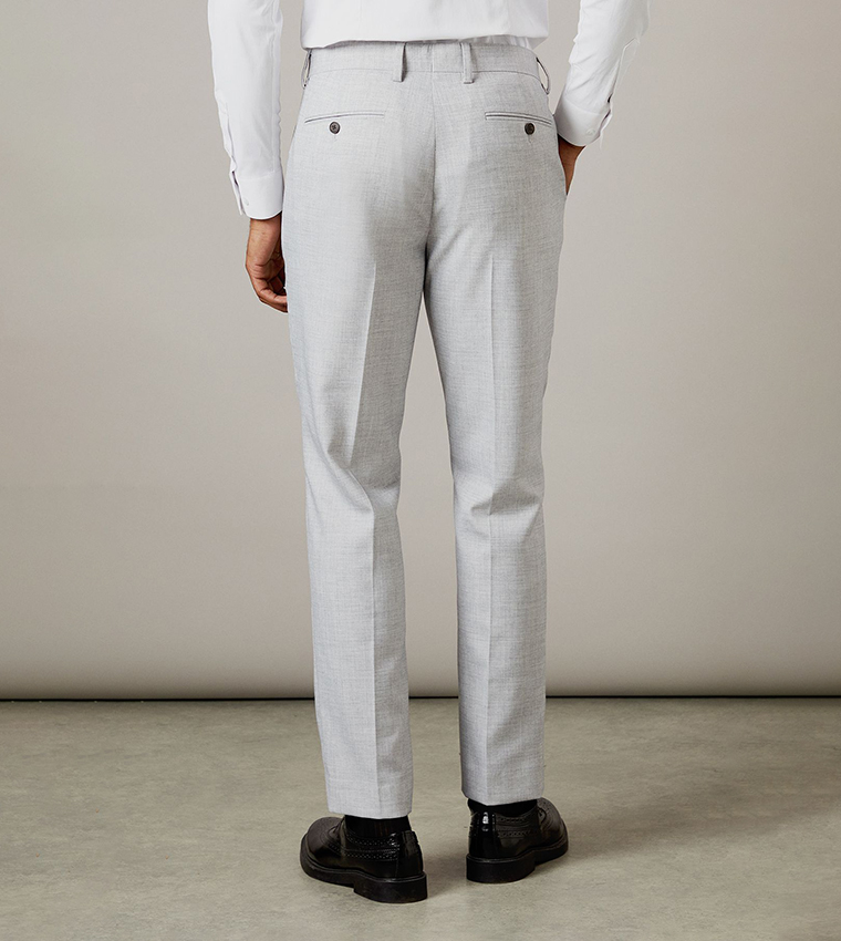 Heathered Slim Fit Formal Trousers