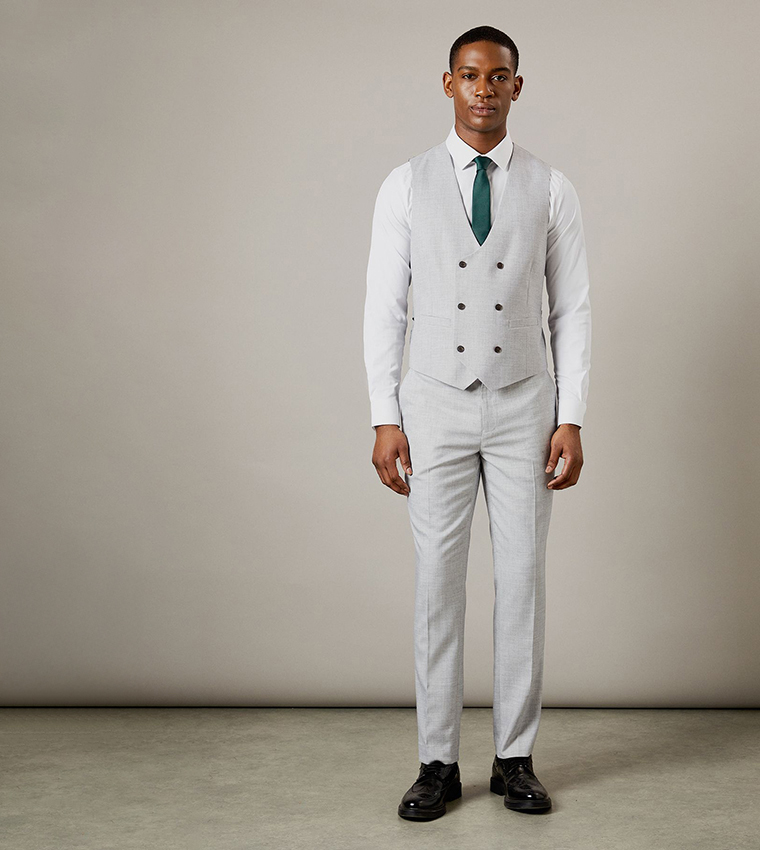 Heathered Double Breasted Waistcoat