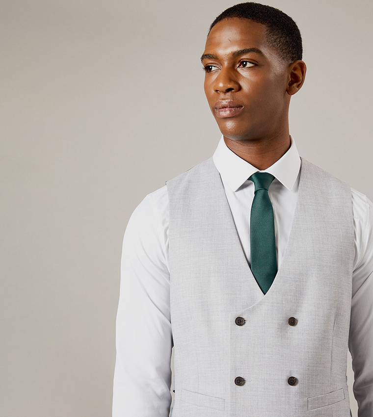 Heathered Double Breasted Waistcoat