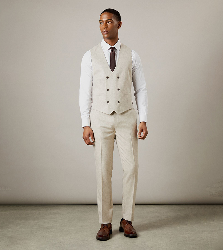 Solid Double Breasted Waistcoat