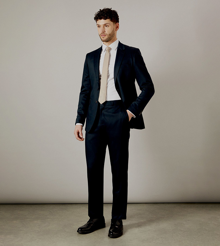 Herringbone Tailored Fit Blazer
