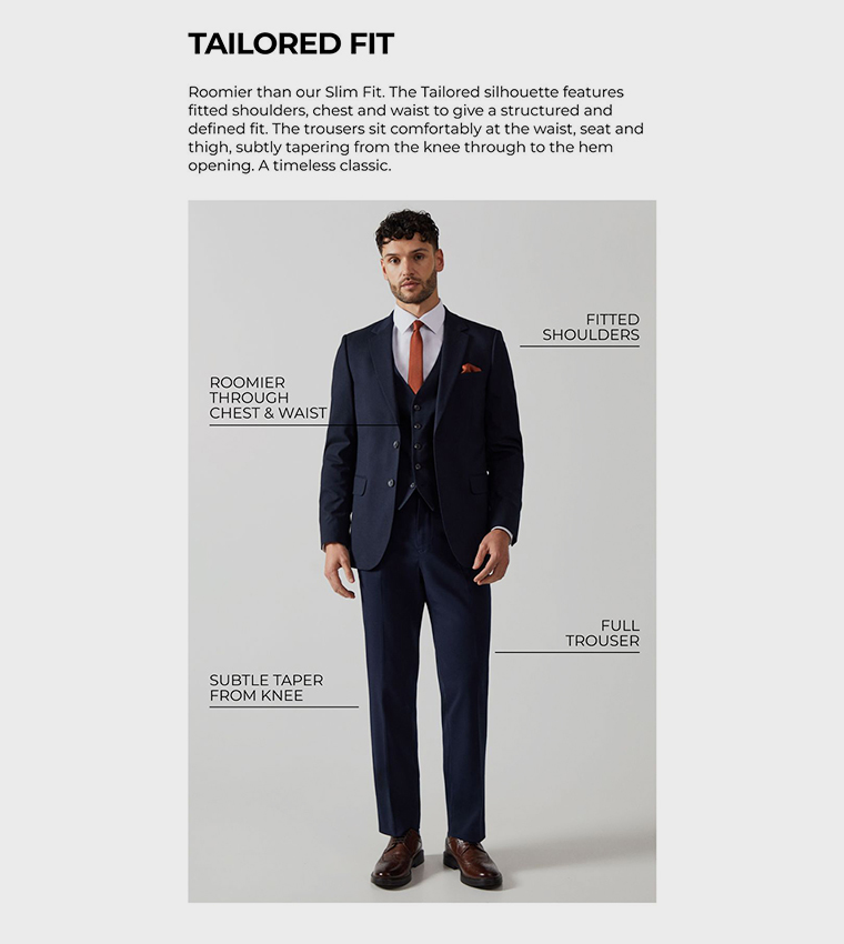 Herringbone Tailored Fit Blazer