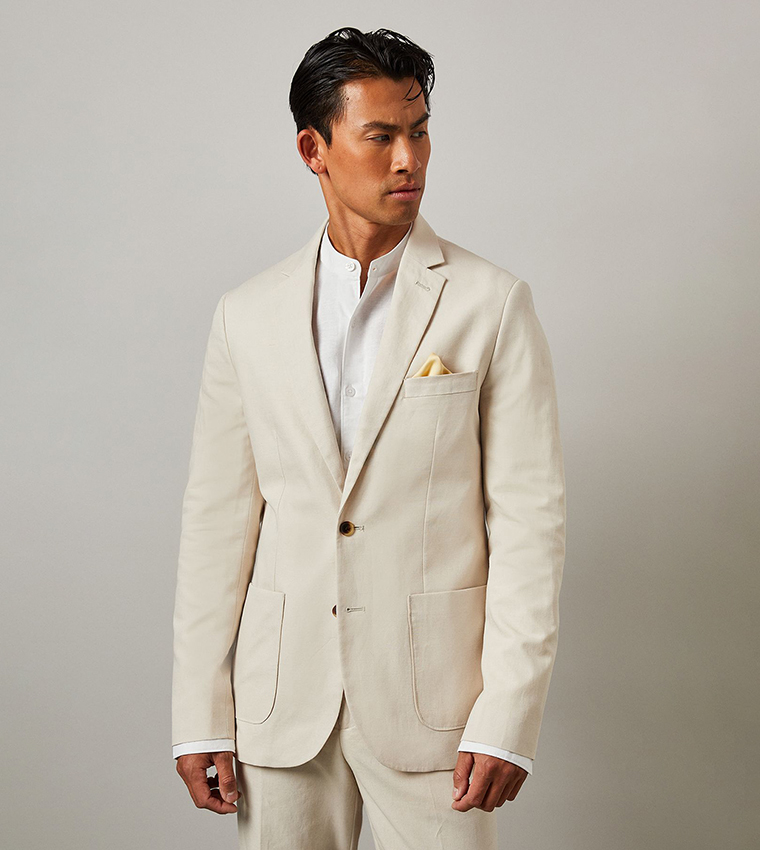 Linen Long Sleeves Slim Fit Blazer