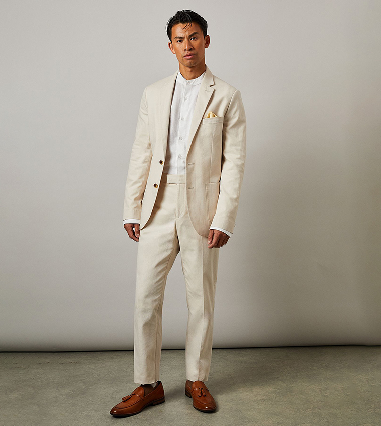 Linen Long Sleeves Slim Fit Blazer