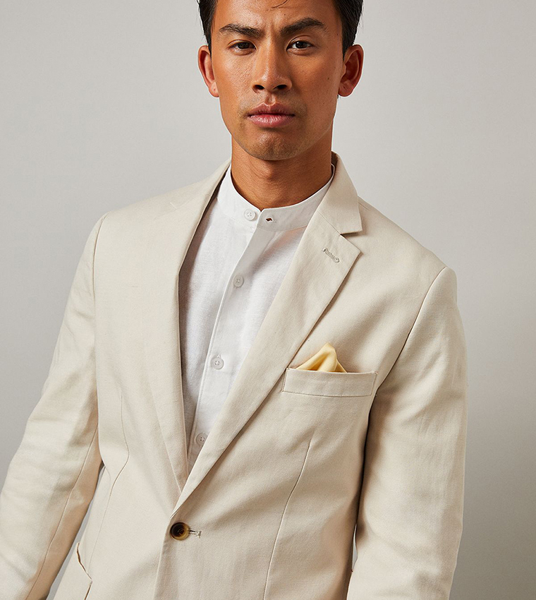 Linen Long Sleeves Slim Fit Blazer