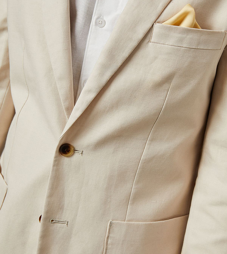 Linen Long Sleeves Slim Fit Blazer