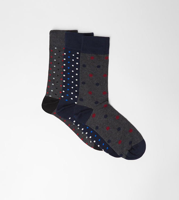 3-Pack Printed Crew Socks