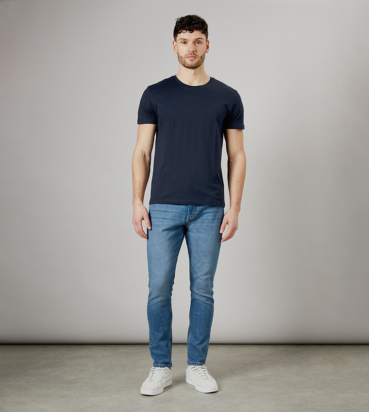 Stone Wash Stretch Slim Fit Jeans