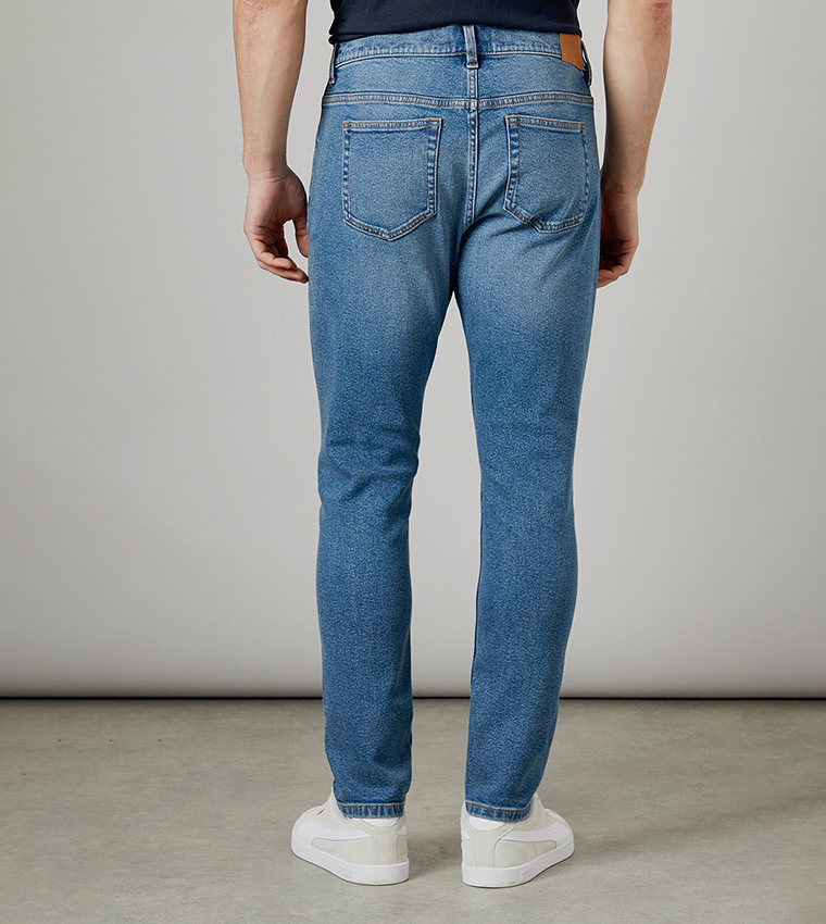 Stone Wash Stretch Slim Fit Jeans