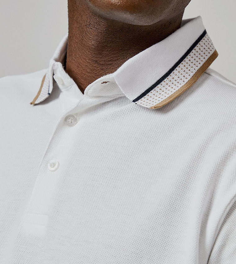 Jacquard Collar Button Polo T-Shirt