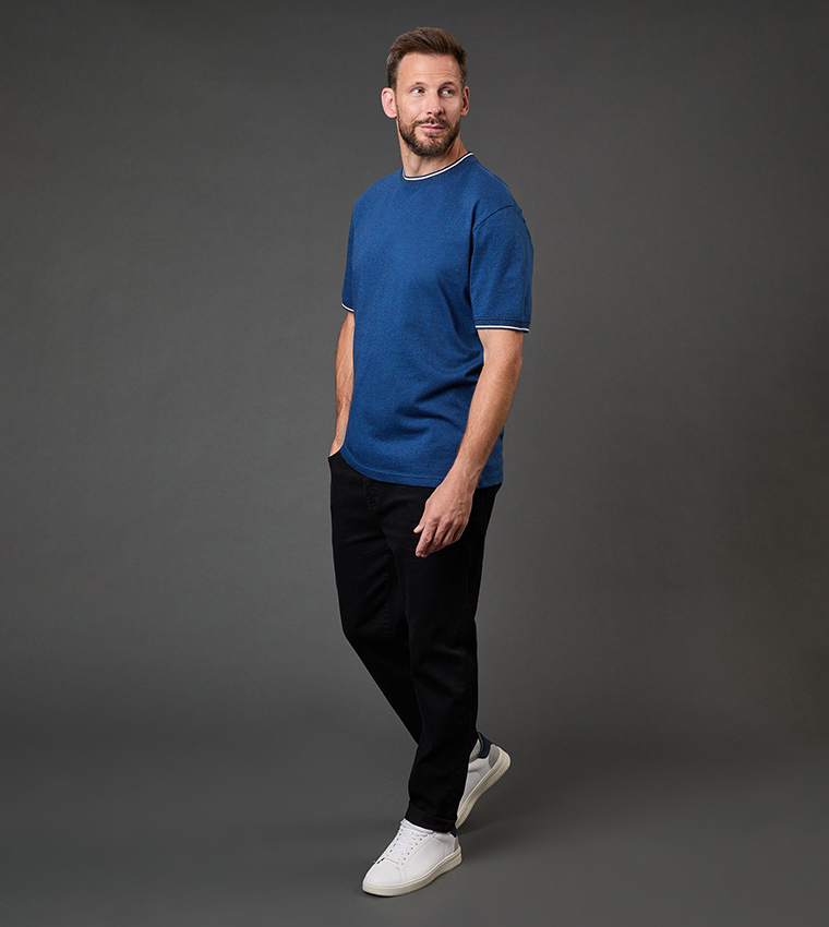 Contrast Tipped Crew Neck T-Shirt