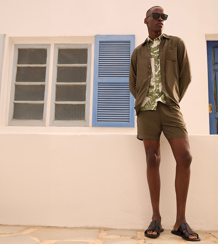 Linen Blend Long Sleeves Shirt