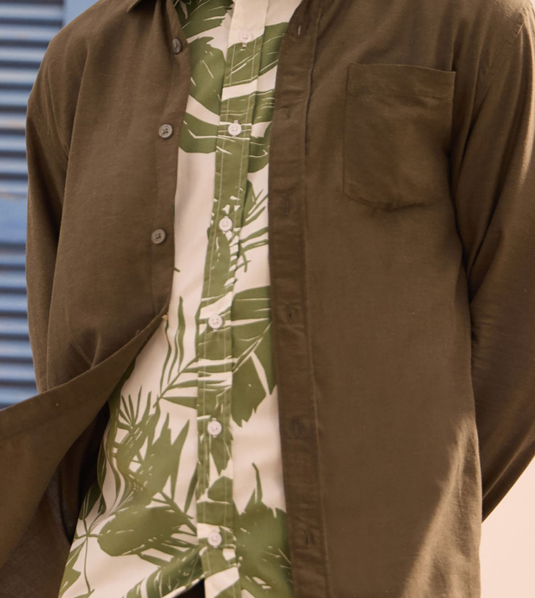 Linen Blend Long Sleeves Shirt