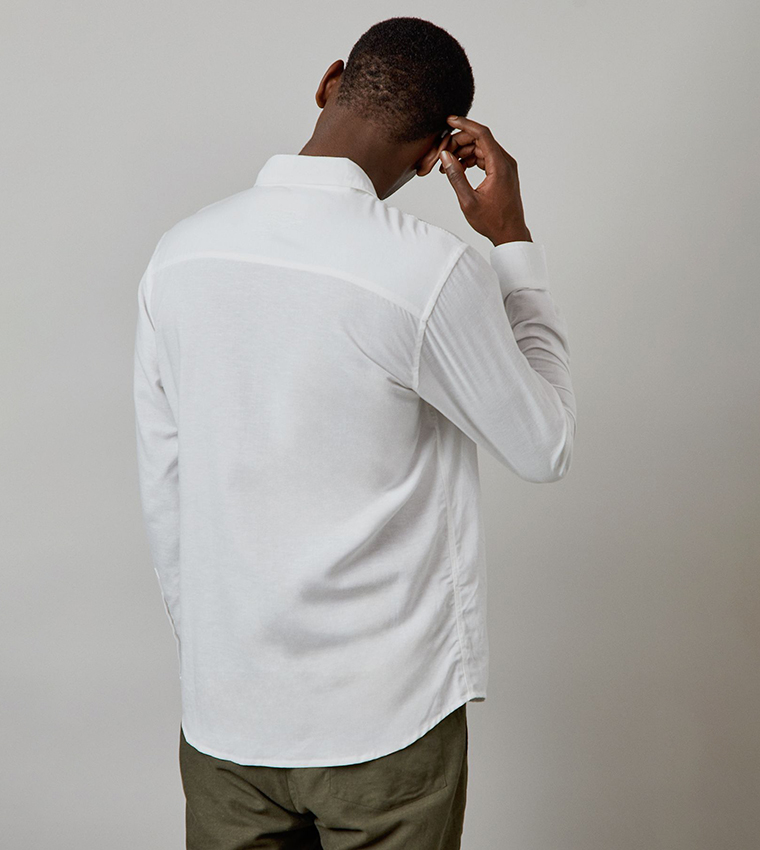 Linen Blend Long Sleeves Shirt