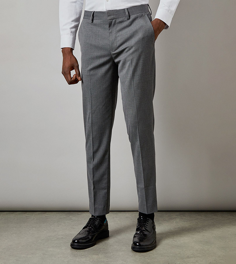 Twill Slim Fit Formal Trousers