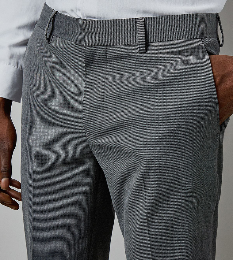 Twill Slim Fit Formal Trousers