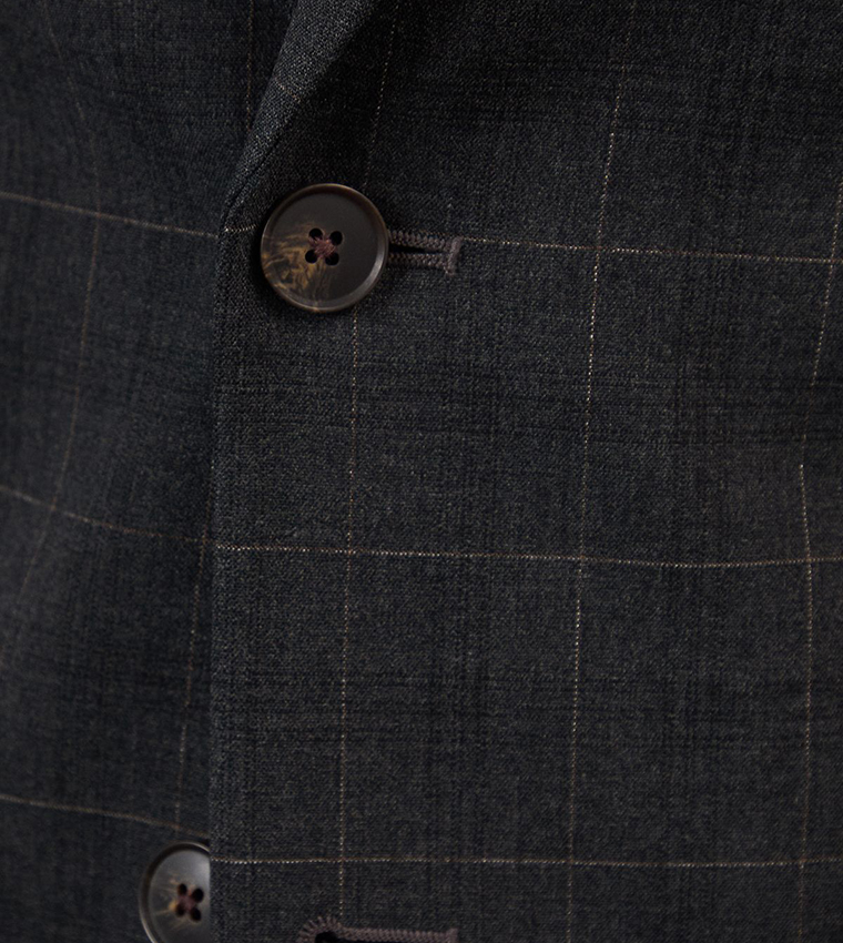 Windowpane Check Slim Fit Blazer