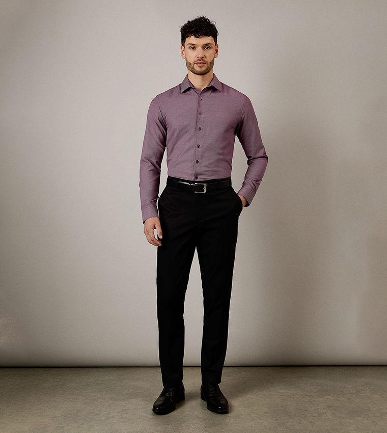 Textured Slim Fit Formal Shirt