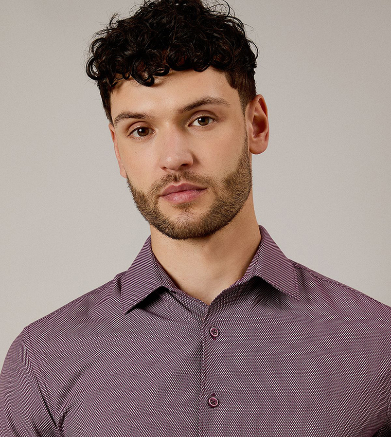 Textured Slim Fit Formal Shirt