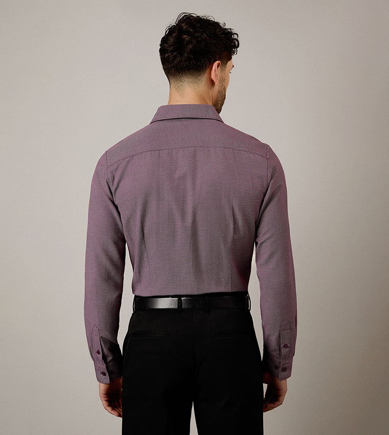 Textured Slim Fit Formal Shirt