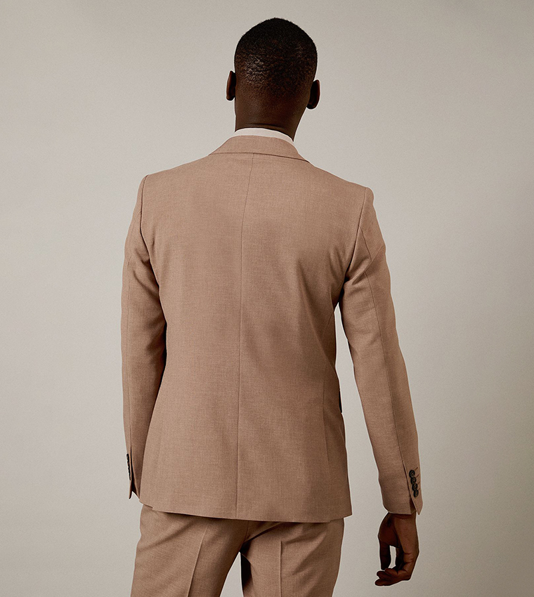 Textured Single Breasted Slim Fit Blazer