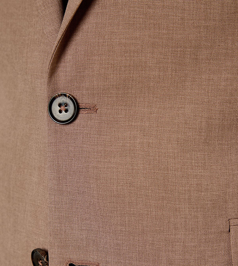 Textured Single Breasted Slim Fit Blazer
