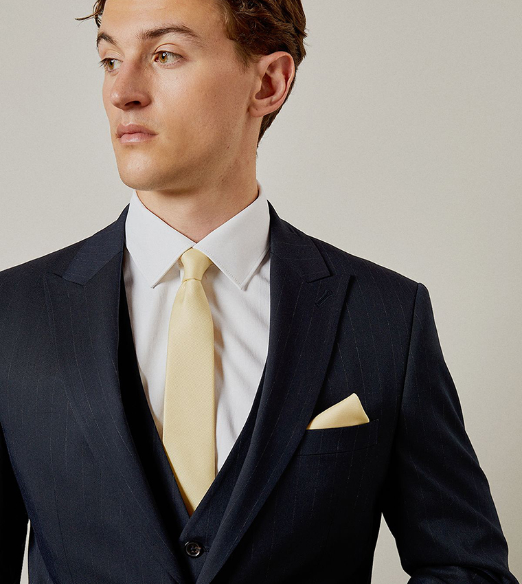 Pinstriped Tailored Fit Blazer