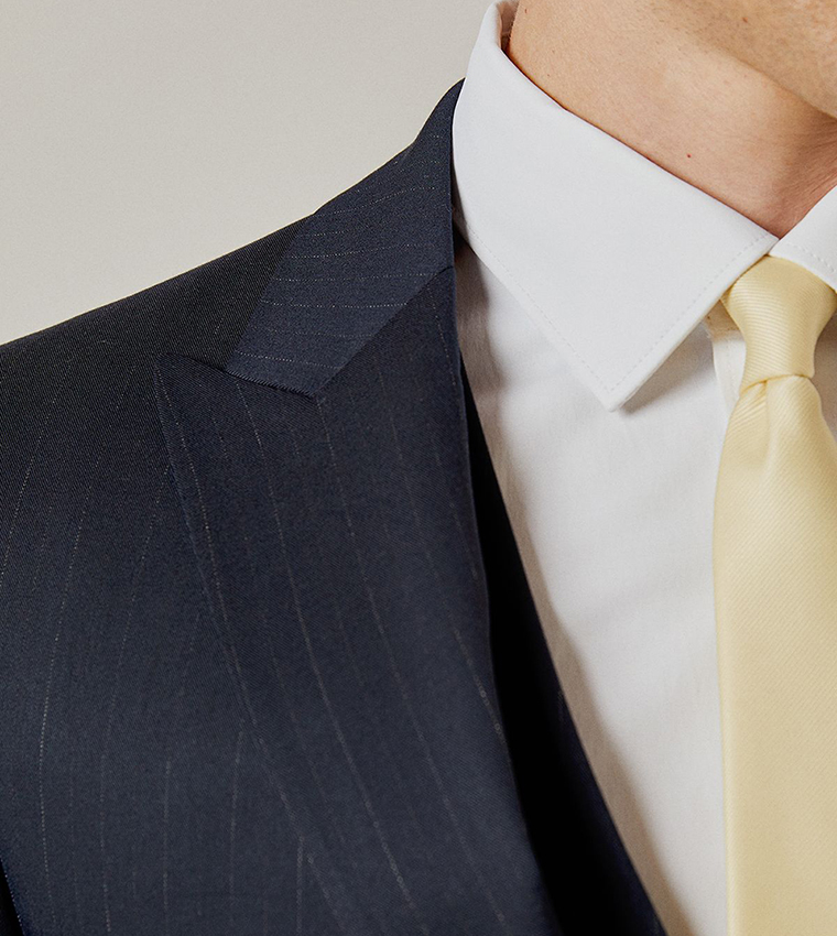 Pinstriped Tailored Fit Blazer