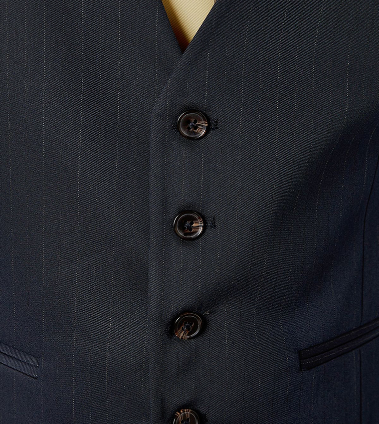 Pinstriped V-Neck Waistcoat