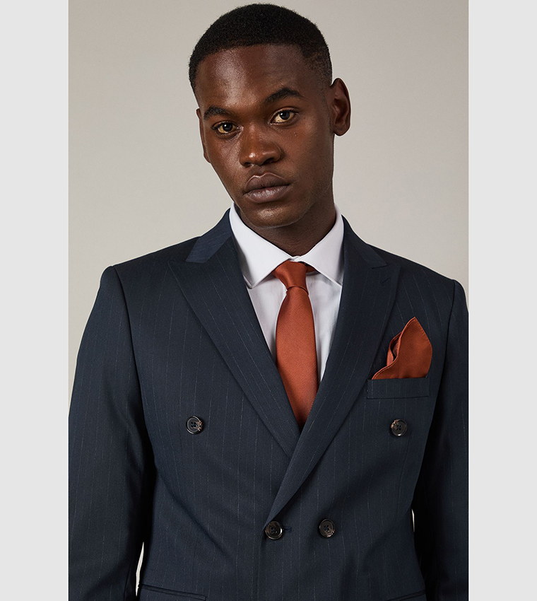Pinstriped Double Breasted Blazer