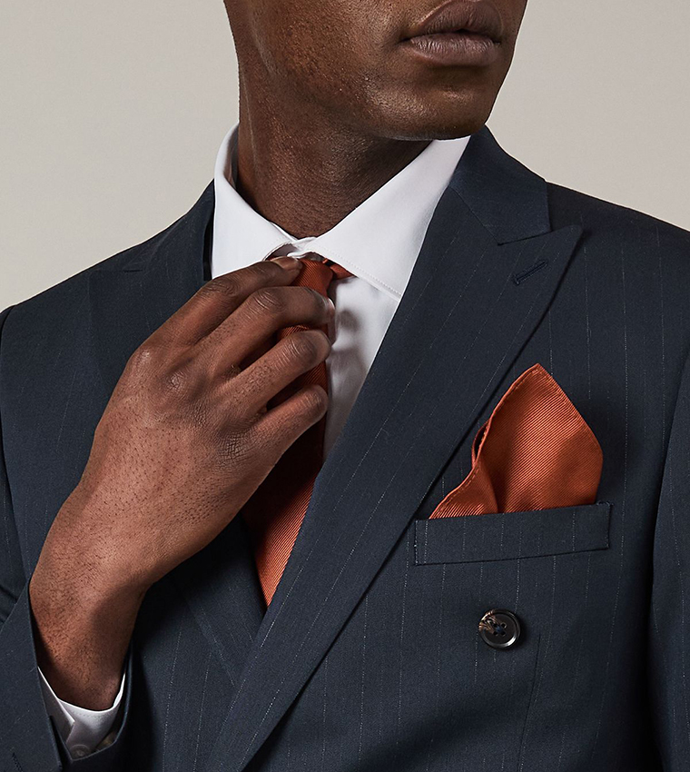 Pinstriped Double Breasted Blazer