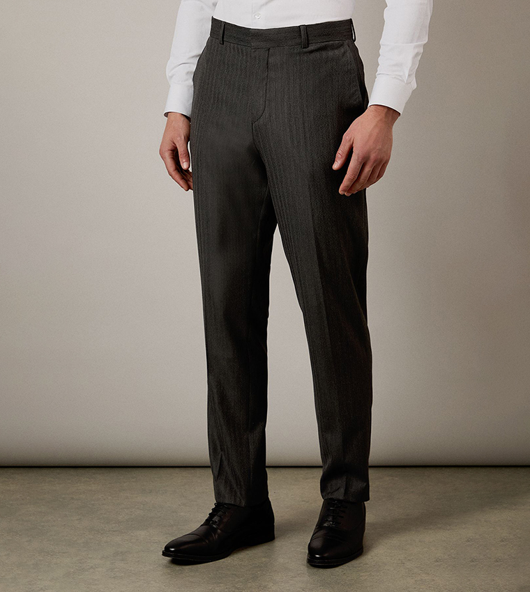 Herringbone Slim Fit Formal Trouser