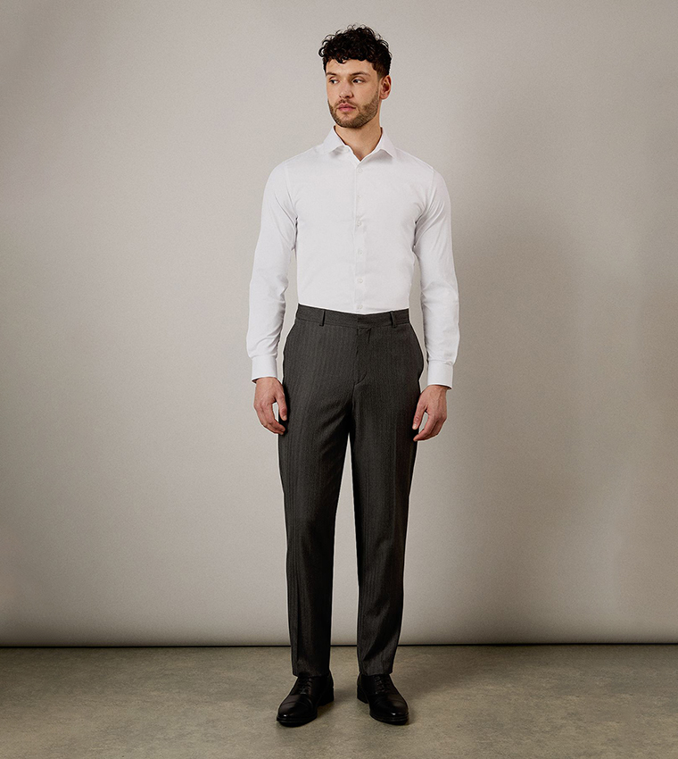 Herringbone Slim Fit Formal Trouser