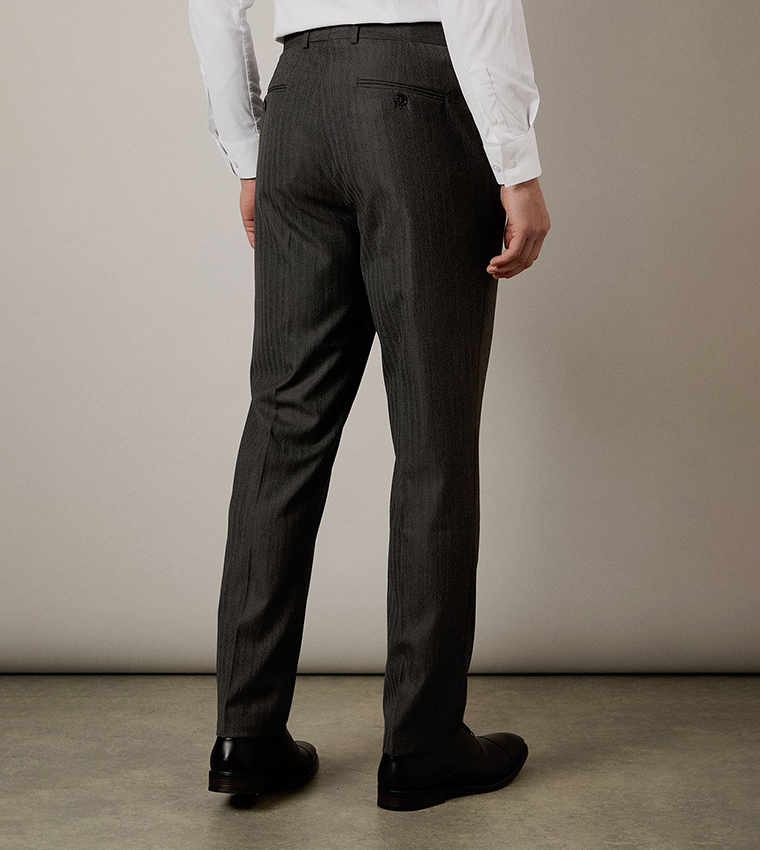 Herringbone Slim Fit Formal Trouser