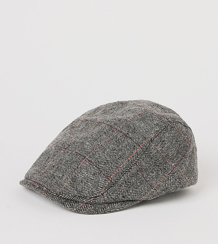 Brushed Tweed Look Flat Cap