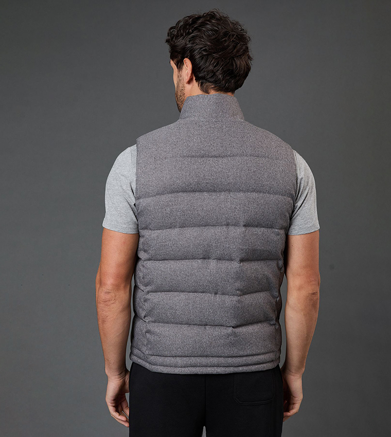Wool Look Quilted Gilet