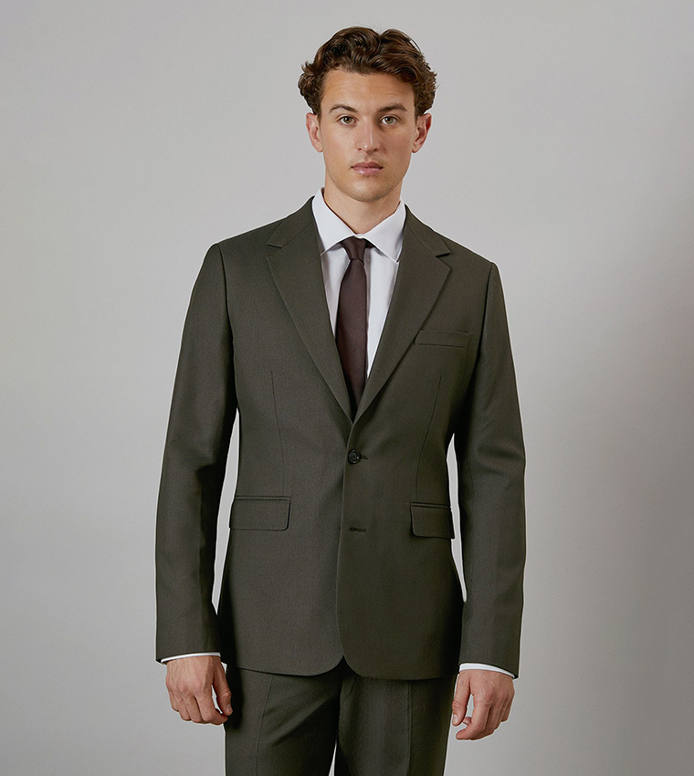 Textured Stretch Slim Fit Blazer