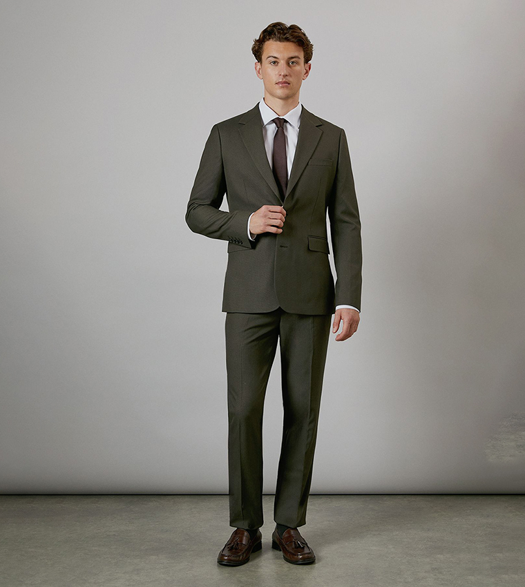 Textured Stretch Slim Fit Blazer